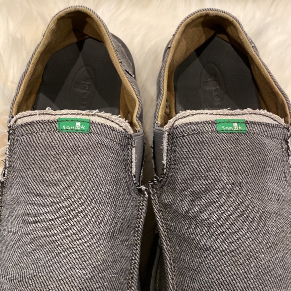 SANUK Sidewalk Surfer Dark Grey Denim Slip On - Picture 12 of 13